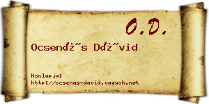 Ocsenás Dávid névjegykártya