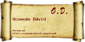 Ocsenás Dávid névjegykártya