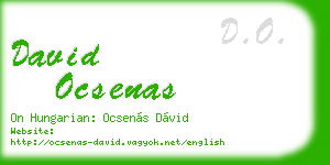 david ocsenas business card