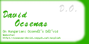 david ocsenas business card